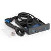 Exegate EX298351RUS Планка USB на переднюю панель ExeGate U3H-627S, 3,5", 2*USB3.0+HD Audio Combo, ч низкие цены купить в Тюмени