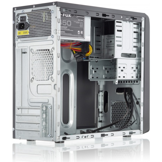 Корпус с блоком питания 450Вт. Case Foxline FL-628, mATX, 2x5.25EXT, 1x3.5EXT, 3x3.5INT, 2xUSB2.0+2x низкие цены купить в Тюмени