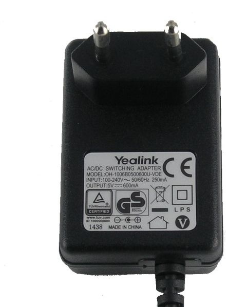 Блок питания Yealink 5VDC 600mA для T19/T21/T23/T40P/W52P/T30/T31/T33 низкие цены купить в Тюмени