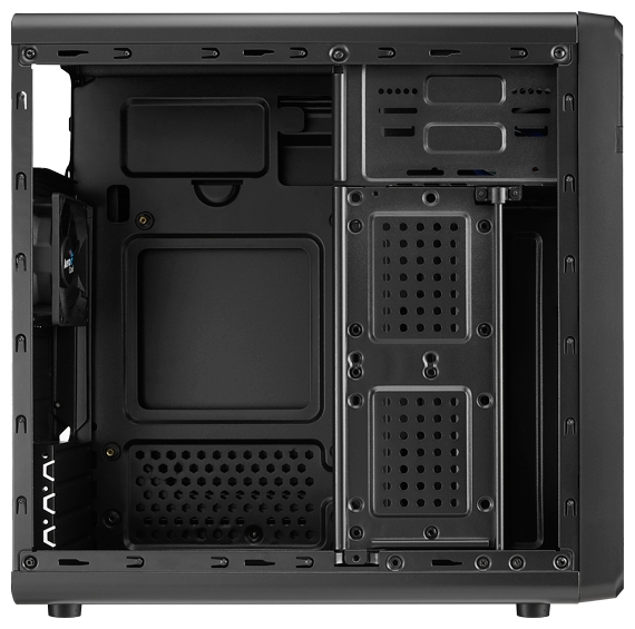 Корпус mATX Aerocool Qs-180 (черный, w/o PSU, SECC, 2*120mm 1*80mm fan, 2*USB2.0, USB3.0, e-SATA, au низкие цены купить в Тюмени