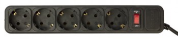 Сетевой фильтр PC Pet AP01006-E-BK 1.8м (5 розеток) черный, вилка под ИБП низкие цены купить в Тюмени