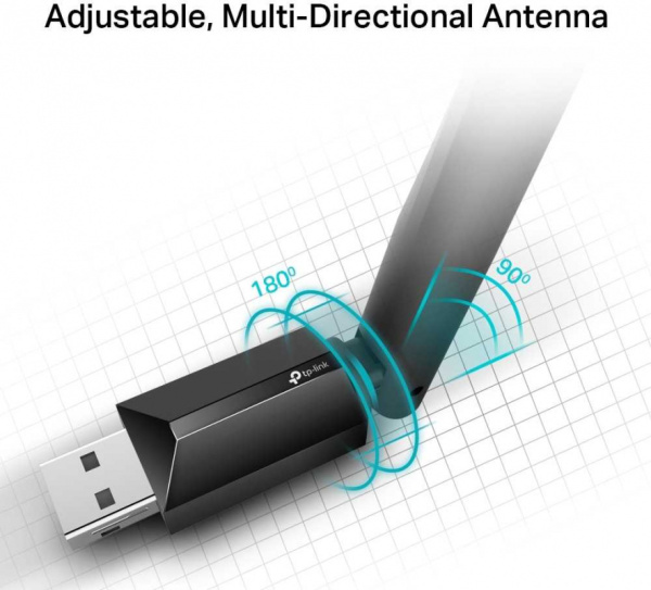 Адаптер Wi-Fi AC600 Wireless Dual Band USB Adapter, 802.11ac/a/b/g/n, USB 2.0 interface, external an низкие цены купить в Тюмени