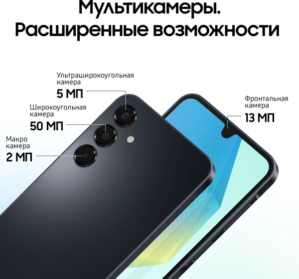 Смартфон Samsung SM-A165F Galaxy A16 128Gb 6Gb черный моноблок 3G 4G 2Sim 6.7" 1080x2340 Android 14  низкие цены купить в Тюмени