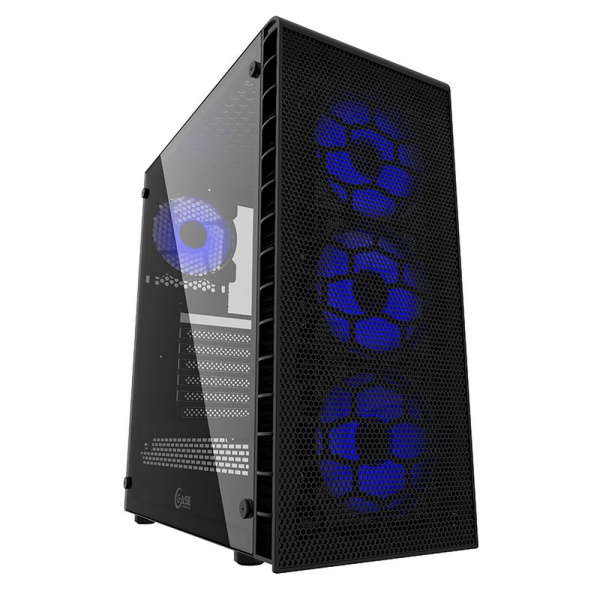 Powercase CMIZB-L4 Корпус Mistral Z4 Mesh LED, Tempered Glass, 4x 120mm 5-color fan, чёрный, ATX  (C низкие цены купить в Тюмени