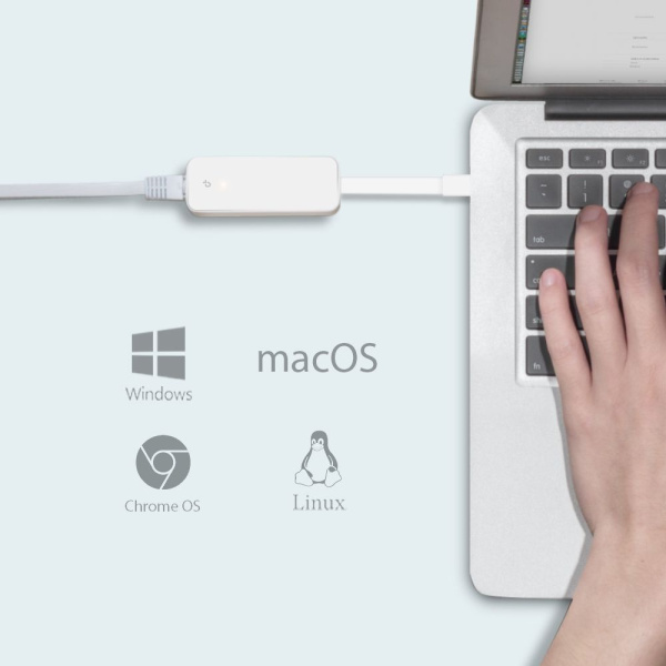 Сетевой адаптер Сетевой адаптер/ USB 3.0 Type-C to Gigabit Ethernet network adapter, 1 USB 3.0 Type- низкие цены купить в Тюмени