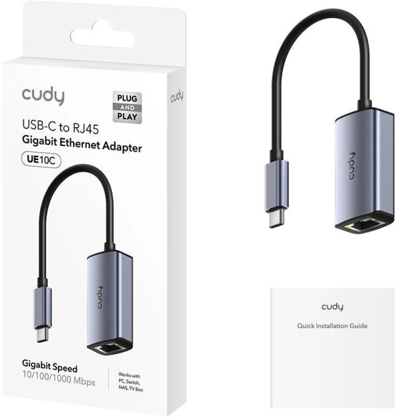 Сетевой адаптер Gigabit Ethernet Cudy UE10C USB Type-C низкие цены купить в Тюмени
