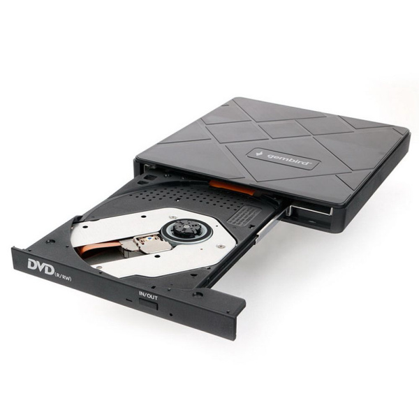 Внешний DVD-привод Gembird DVD-USB-04 USB 3.0 со встроенным кардридером и хабом пластик, черный (271 низкие цены купить в Тюмени