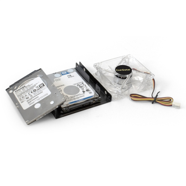 Exegate EX292544RUS Салазки (переходник) ExeGate HD-22T3M металлические для установки 2xHDD/SSD 2.5" низкие цены купить в Тюмени