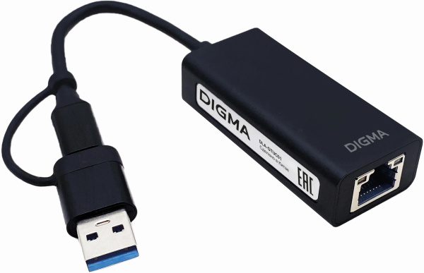 Сетевой адаптер 2.5G Ethernet Digma DLA-GTUC01 USB 3.0 низкие цены купить в Тюмени