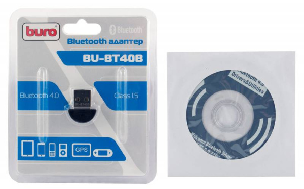 Адаптер USB Buro BU-BT40B Bluetooth 4.0+EDR class 1.5 20м черный низкие цены купить в Тюмени