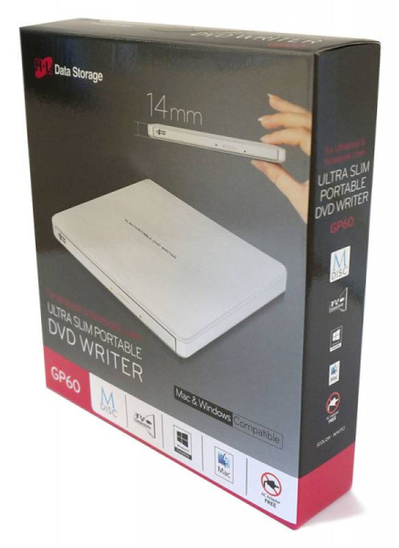 Внешний оптический накопитель DVD±RW LG GP60NW60  <White, USB 2.0, Retail> низкие цены купить в Тюмени