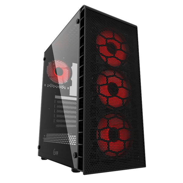 Powercase CMIZB-L4 Корпус Mistral Z4 Mesh LED, Tempered Glass, 4x 120mm 5-color fan, чёрный, ATX  (C низкие цены купить в Тюмени