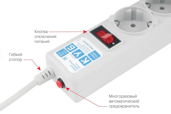 Сетевой фильтр Powercube SPG-B-15 5м (5 розеток) серый (коробка) низкие цены купить в Тюмени