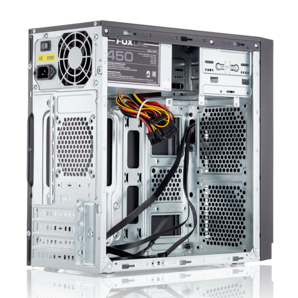 Корпус с блоком питания 450Вт. Case Foxline FL-702, mATX, 1x5.25EXT, 1x3.5EXT, 2x3.5INT, 2xUSB2.0, H низкие цены купить в Тюмени