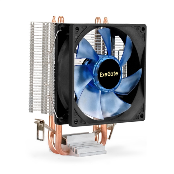 Exegate EX286297RUS Кулер ExeGate Wizard EXX200-PWM.BLUE (Al+Copper, 2 тепл.трубки, LGA775/1150/1151 низкие цены купить в Тюмени