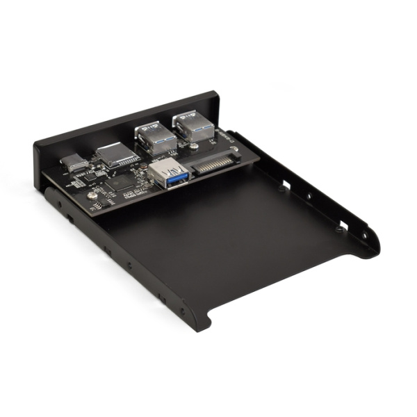 Exegate EX283578RUS Планка USB на переднюю панель ExeGate U3H-621, 3,5", 2*USB3.0+1*TypeC+1*SD+TF ca низкие цены купить в Тюмени