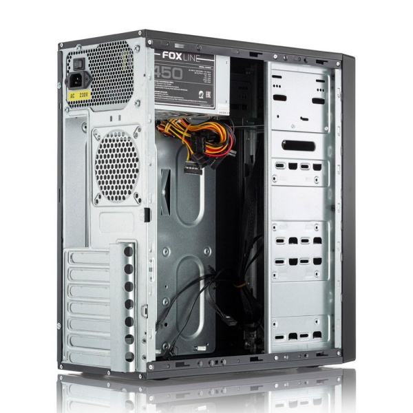 Корпус c блоком питания 450 Ватт Case Foxline FL-301, ATX, 1x5.25EXT, 1x3.5EXT, 4x3.5INT, 4xUSB2.0,  низкие цены купить в Тюмени