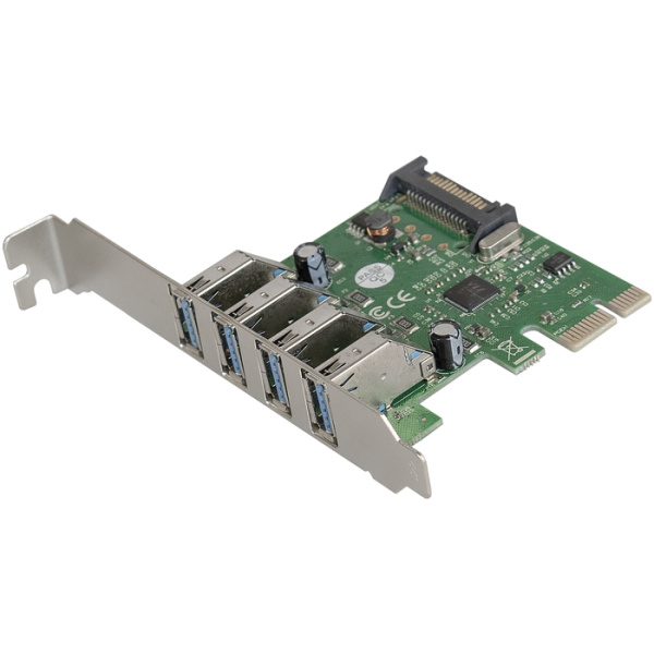 Exegate EX283716RUS Контроллер EXE-314 PCI-E 2.0, 4*USB3.0 ext, разъем доп.питания (OEM) низкие цены купить в Тюмени