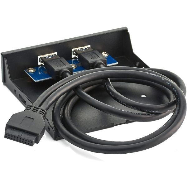 Exegate EX280446RUS Планка USB на переднюю панель Exegate U3H-615, 3,5", 2*USB 3.0, черная, подсоеди низкие цены купить в Тюмени