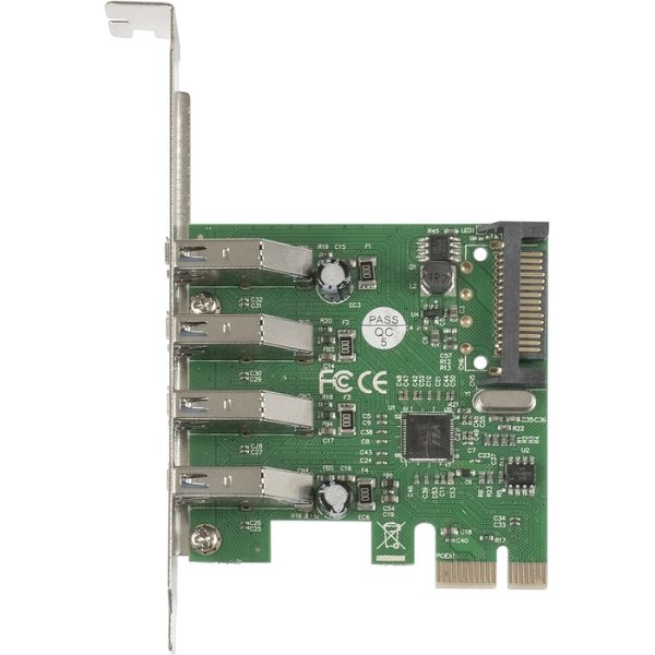 Exegate EX283716RUS Контроллер EXE-314 PCI-E 2.0, 4*USB3.0 ext, разъем доп.питания (OEM) низкие цены купить в Тюмени