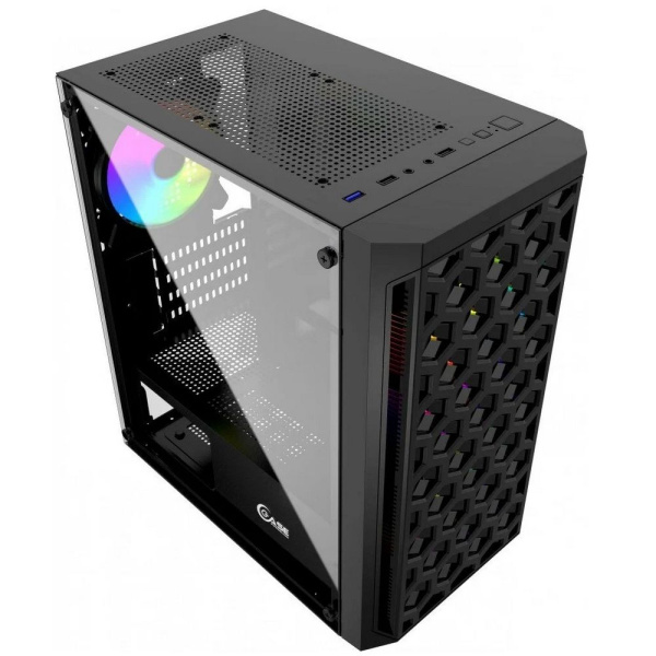 Powercase CMIMTB-L3 Корпус Mistral Micro T3B, Tempered Glass, Mesh, 2x 140mm + 1х 120mm 5-color fan, низкие цены купить в Тюмени