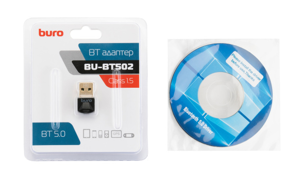 Адаптер USB Buro BU-BT502 Bluetooth 5.0+EDR class 1.5 20м черный низкие цены купить в Тюмени
