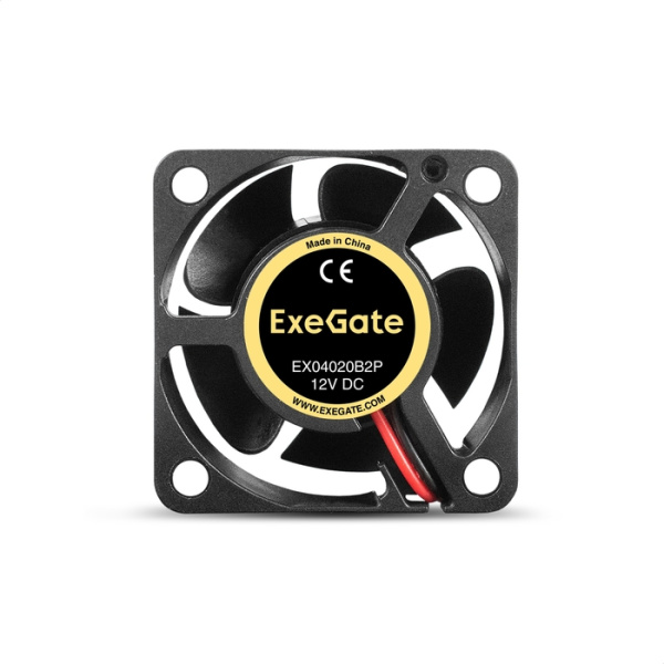 Вентилятор 12В DC ExeGate EX04020B2P (40x40x20 мм, 2-Ball (двойной шарикоподшипник), 2pin, 7000RPM,  низкие цены купить в Тюмени